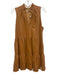 Amanda Uprichard Size S Brown Viscose Blend V Neck faux leather Sleeveless Dress Brown / S