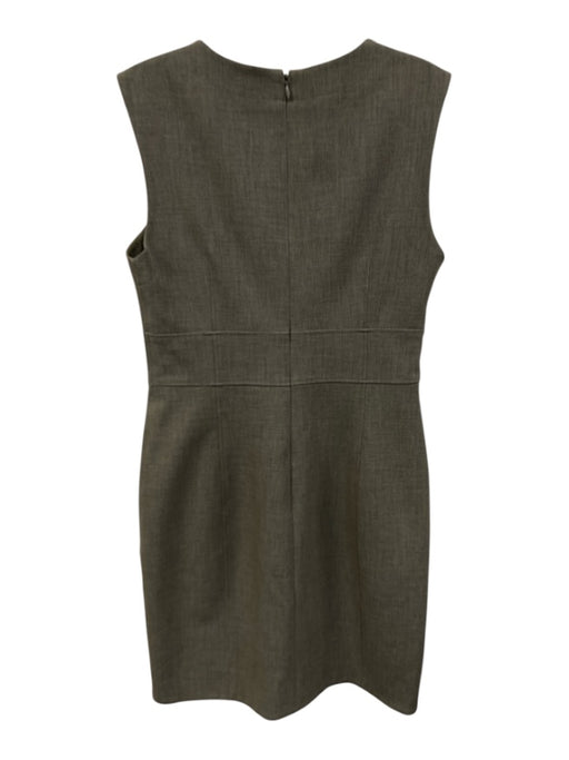 4C Size 6 Grey Poly Blend Zip Back Split Neck Sleeveless Knee length Dress Grey / 6