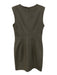 4C Size 6 Grey Poly Blend Zip Back Split Neck Sleeveless Knee length Dress Grey / 6