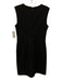 4C Size 6 Black Poly Blend Zip Back Split Neck Sleeveless Knee length Dress Black / 6