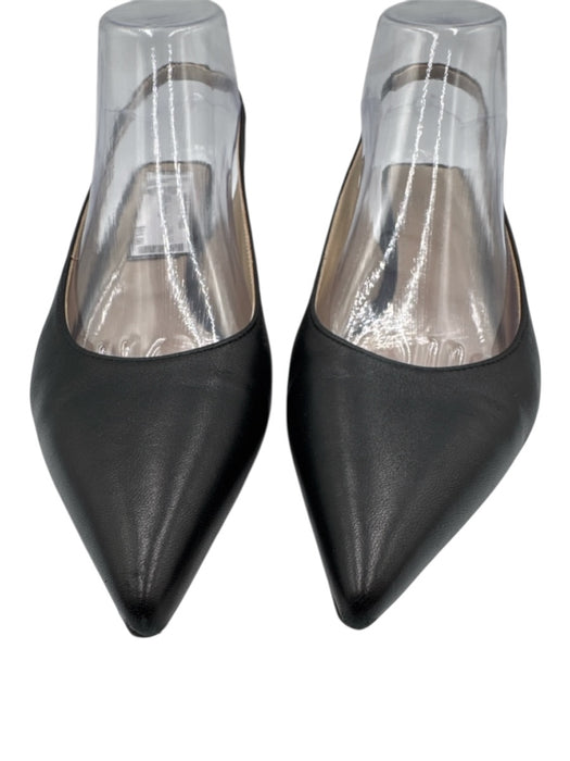 Theory Shoe Size 39 Black Leather Pointed Toe Slingback Block Heel Pumps Black / 39