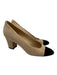Chanel Shoe Size 38.5 Tan & black Suede Colorblock Block Heel CC Logo Pumps Tan & black / 38.5