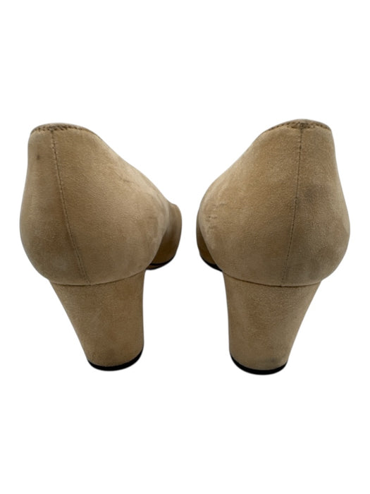 Chanel Shoe Size 38.5 Tan & black Suede Colorblock Block Heel CC Logo Pumps Tan & black / 38.5