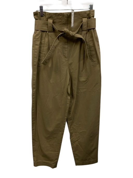 Sandro Size 36 Khaki Cotton Tie Belt Zip Fly Pockets Pants Khaki / 36