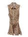 Allison Size S Light Pink & Beige Cotton Sleeveless Embroidered Collared Dress Light Pink & Beige / S