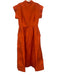 Julia Amory Size S Orange Silk Cap Sleeve Button Front Pocketed A line Dress Orange / S
