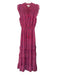 Allison Size S Pink & Purple Polyester Floral Paisley Ruffle Cap Sleeve Dress Pink & Purple / S