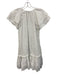 Cleobella Size XS White Cotton Floral Eyelet Tiered Cap Sleeve Ruffle Hem Dress White / XS