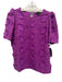 Abbey Glass Size S Purple Cotton Embroidered 3D floral applique Short Sleeve Top Purple / S