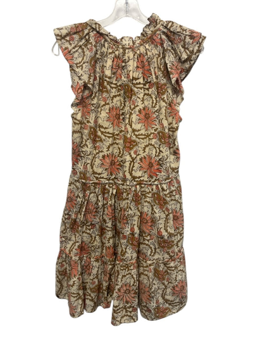 Anna Cate Size XS Beige, Brown, Orange Cotton Block Printed Floral Dress Beige, Brown, Orange / XS