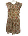 Anna Cate Size XS Beige, Brown, Orange Cotton Block Printed Floral Dress Beige, Brown, Orange / XS