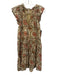 Anna Cate Size XS Beige, Brown, Orange Cotton Block Printed Floral Dress Beige, Brown, Orange / XS