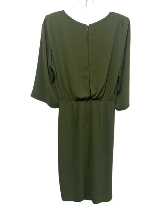 Amanda Uprichard Size S Green Polyester Surplice Shoulder Pads Knee length Dress Green / S