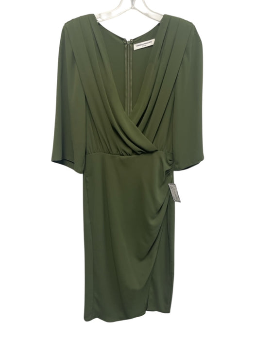 Amanda Uprichard Size S Green Polyester Surplice Shoulder Pads Knee length Dress Green / S