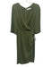 Amanda Uprichard Size S Green Polyester Surplice Shoulder Pads Knee length Dress Green / S