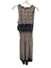 Misa Size S Beige, Red, Blue Viscose Blend Shirred Waist Floral Midi Dress Beige, Red, Blue / S