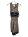 Misa Size S Beige, Red, Blue Viscose Blend Shirred Waist Floral Midi Dress Beige, Red, Blue / S