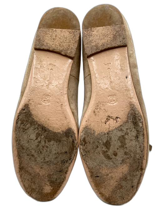 Gianvito Rossi Shoe Size 40.5 Tan Suede Round Toe lace up ankle Flats Tan / 40.5