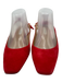 Aquazzura Shoe Size 41 Red Suede Square Toe Block Heel Slingback Flats Red / 41