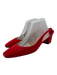 Aquazzura Shoe Size 41 Red Suede Square Toe Block Heel Slingback Flats Red / 41