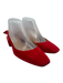 Aquazzura Shoe Size 41 Red Suede Square Toe Block Heel Slingback Flats Red / 41