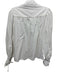 Omika Size S White Cotton Long puff sleeve Floral Embroidery Blouse Top White / S