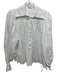 Omika Size S White Cotton Long puff sleeve Floral Embroidery Blouse Top White / S