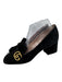 Gucci Shoe Size 40.5 Black Suede leather Round Toe Fringe Interlocking GG Pumps Black / 40.5