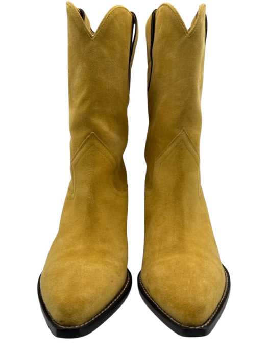 Isabel Marant Shoe Size 41 Yellow Suede leather Pointed Toe Pull Tab Boots Yellow / 41