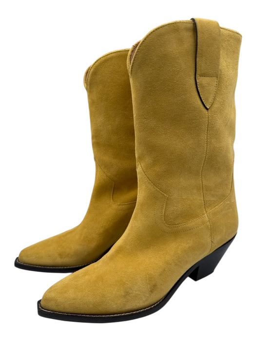 Isabel Marant Shoe Size 41 Yellow Suede leather Pointed Toe Pull Tab Boots Yellow / 41