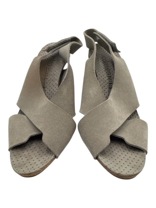 Pedro Garcia Shoe Size 41 Gray Suede leather Criss Cross Velcro Sandals Gray / 41