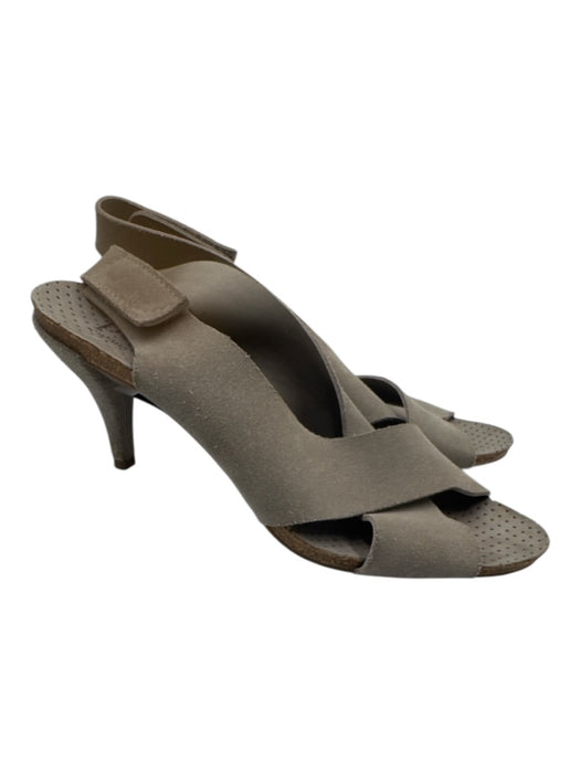 Pedro Garcia Shoe Size 41 Gray Suede leather Criss Cross Velcro Sandals Gray / 41