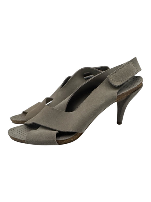 Pedro Garcia Shoe Size 41 Gray Suede leather Criss Cross Velcro Sandals Gray / 41