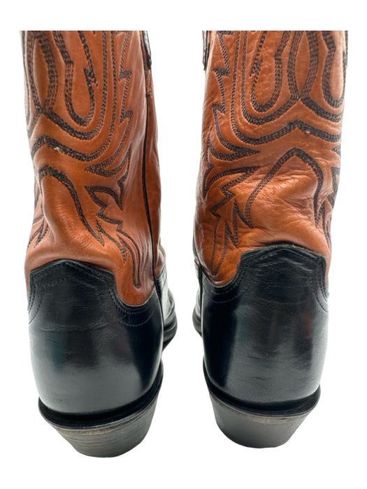 Luchese Shoe Size 8 Brown & Black Leather Cowboy Calf High Stitched Boots Brown & Black / 8