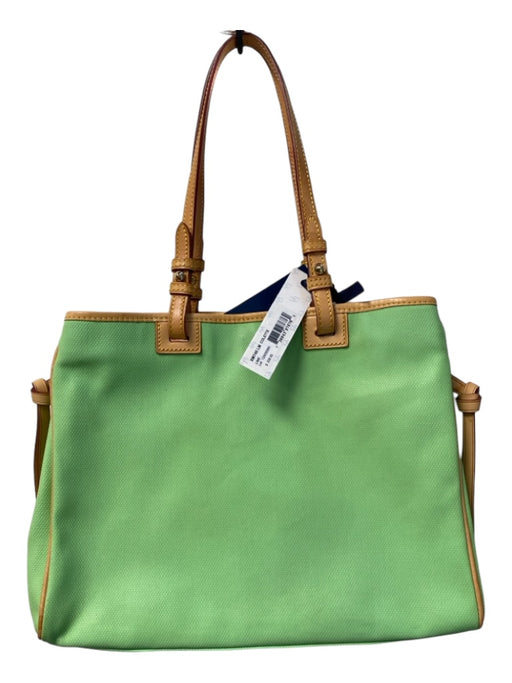 Dooney & Bourke Lime Green Canvas Leather Double Strap Feet Bag Lime Green / Medium