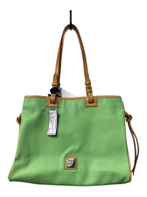 Dooney & Bourke Lime Green Canvas Leather Double Strap Feet Bag Lime Green / Medium