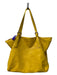Garnet Hill Yellow Leather Double Strap Silver Hardware Front Zip Pockets Bag Yellow / Large