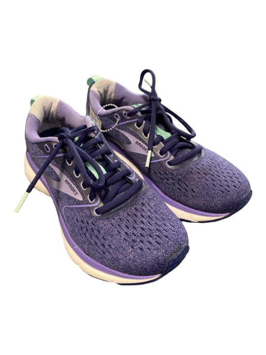 Brooks Shoe Size 6 Purple Knit Almond Toe lace up Low Top Sneakers Purple / 6