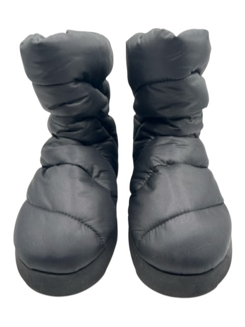 Piumestudio Shoe Size 36 Black Nylon Quilted Ankle Boots Foam Sole Winter Boots Black / 36