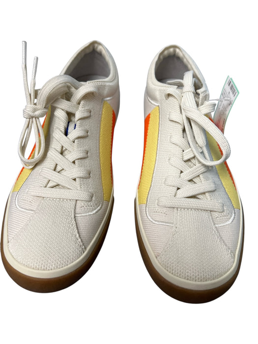 Rothy's Shoe Size 6 Cream & Orange Manmade Material Knit Almond Toe Shoes Cream & Orange / 6