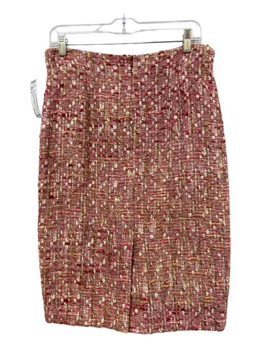 Lafayette Size 8 Pink, White, Red Viscose Back Zip tweed Straight Skirt Pink, White, Red / 8