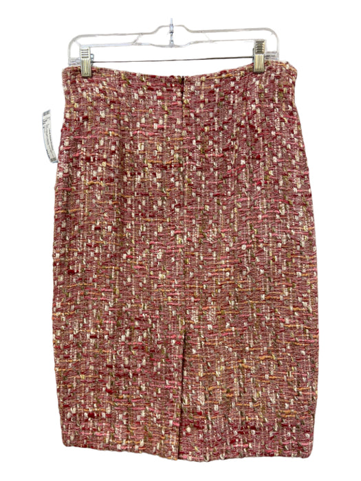 Lafayette Size 8 Pink, White, Red Viscose Back Zip tweed Straight Skirt Pink, White, Red / 8