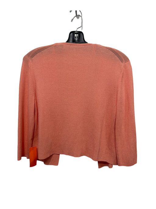 Lafayette Size M Orange Lyocell blend Ribbed Knit Open Front Cardigan Orange / M
