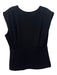 Theory Size Large Black Triacetate Blend V Neck Pleated Side Zip Cap Sleeve Top Black / Large