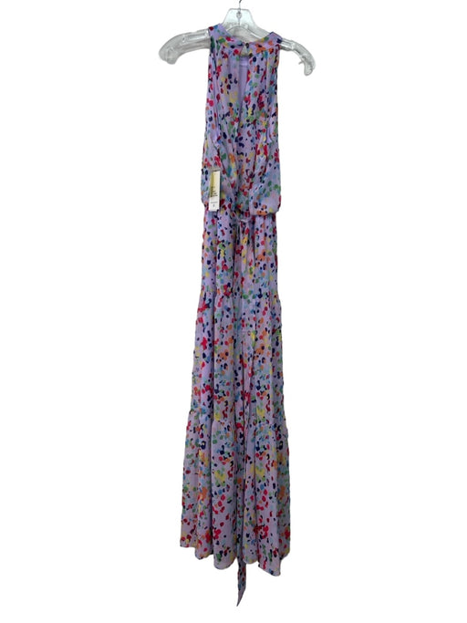 julia jordan Size 6 Purple Multi Polyester Maxi High Neck Confetti Print Dress Purple Multi / 6