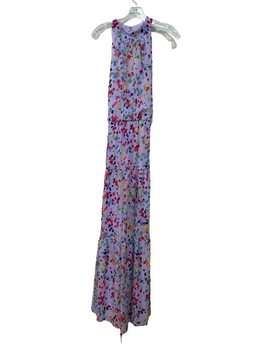 julia jordan Size 6 Purple Multi Polyester Maxi High Neck Confetti Print Dress Purple Multi / 6