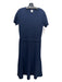 Iris & Ink Size L Navy Blue Wool Short Sleeve Floor Length Scoop Neck Dress Navy Blue / L