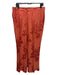 Etro Size 46/10 Orange Viscose Blend Floral Pleat Detail Straight Leg Pants Orange / 46/10