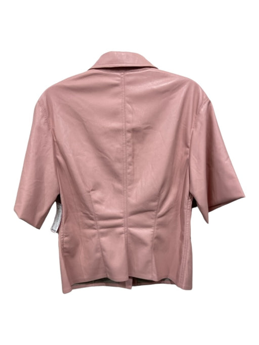 Nanushka Size L Pink Polyester Button Up Short Sleeve Collar 2 pocket Top Pink / L