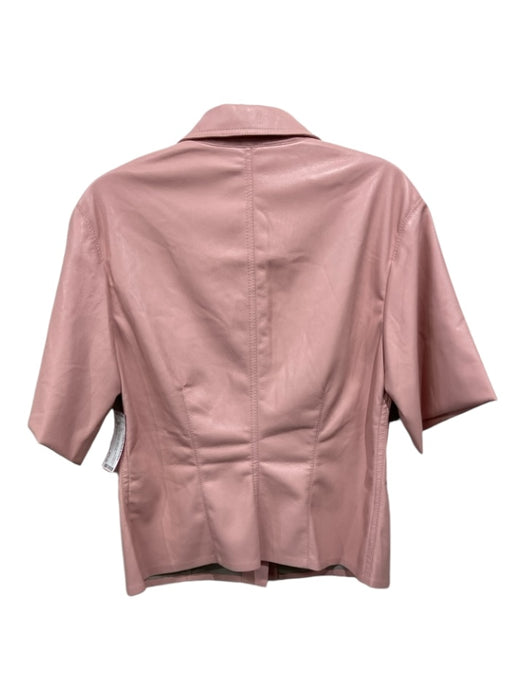 Nanushka Size L Pink Polyester Button Up Short Sleeve Collar 2 pocket Top Pink / L